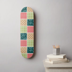 Skateboard Zigzag, Chevron, En vichy, Pois, Patchwork