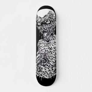 Skateboard Zombie Death Metal Noir Et Blanc Art Deck