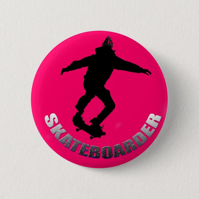 Skateboarder 2 Inch Round Button (Front)