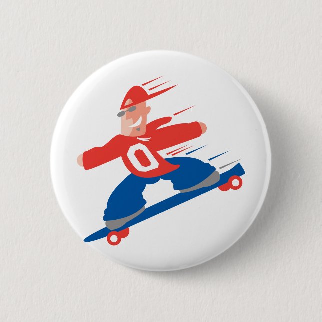 Skateboarder 2 Inch Round Button (Front)