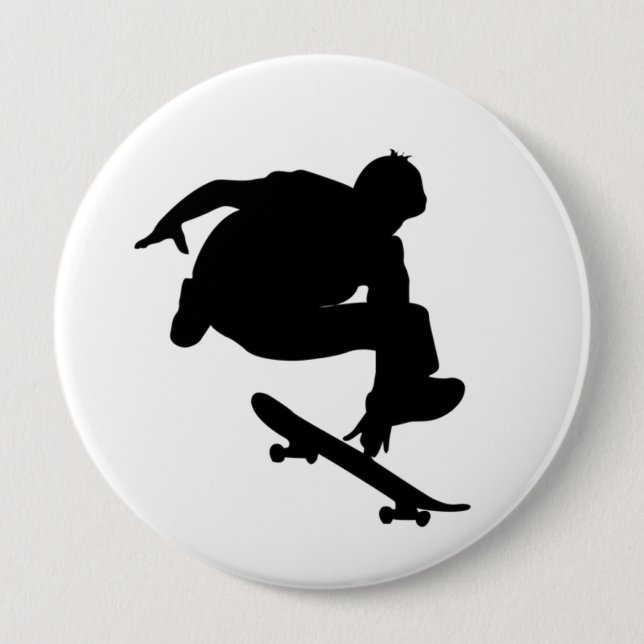 Skateboarder black button  (Front)
