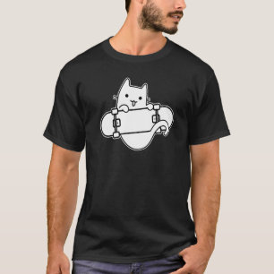 Skateboarder Cat Skateboarding on Skateboard Outli T-Shirt