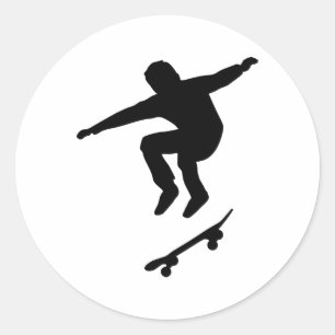 Skateboarder Classic Round Sticker