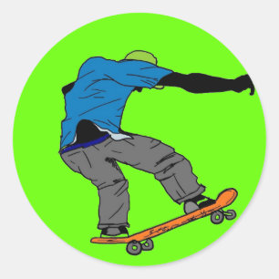 Skateboarder colourful sticker