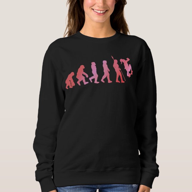 Skateboarder Evolution  Skater Freestyle Skateboar Sweatshirt (Front)