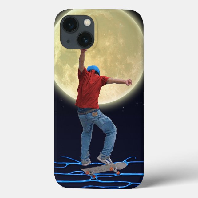 Skateboarder & Full Moon 2 Action Sports Art Case-Mate iPhone Case (Back)