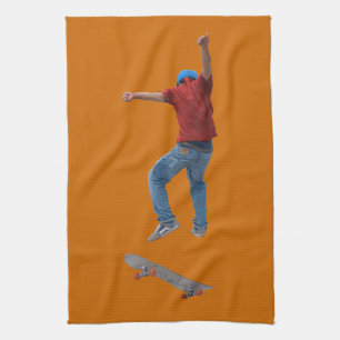 Skateboarder Get Some Air Action Street Kulcha Art Kitchen Towel