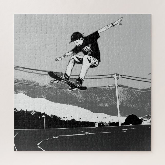 Skateboarder Getting Air - Skateboarder Design Jigsaw Puzzle (Vertical)