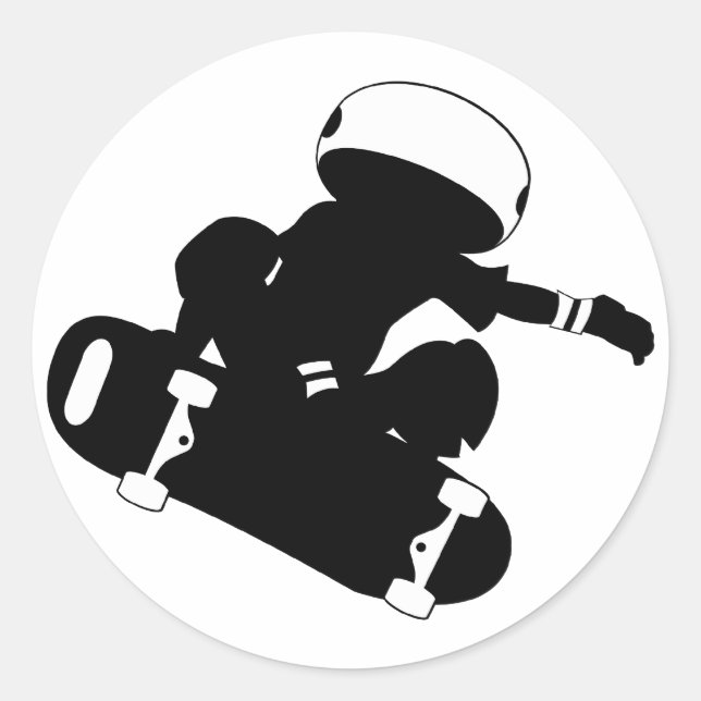 Skateboarder in Silhouette Sticker Sheet (Front)