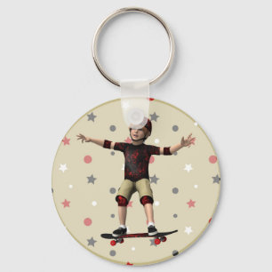 Skateboarder Keychain