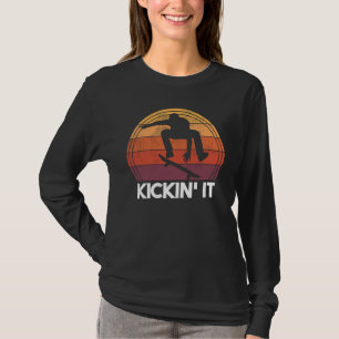 Skateboarder Kickin' It  Retro Skater Skateboardin T-Shirt