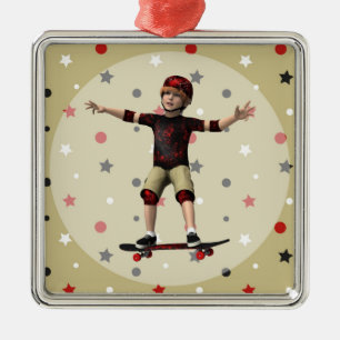Skateboarder Metal Ornament