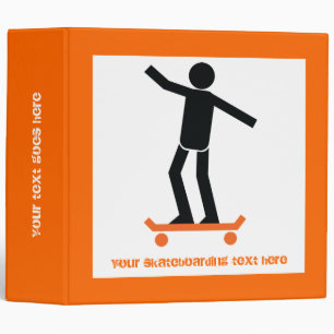 Skateboarder on his skateboard custom binder