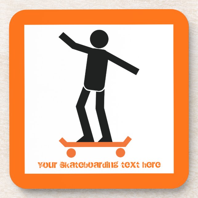 Skateboarder on his skateboard custom coaster (Front)