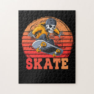 Skateboarder Retro Vintage Skateboarding Jigsaw Puzzle