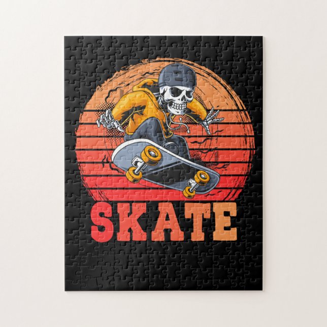 Skateboarder Retro Vintage Skateboarding Jigsaw Puzzle (Vertical)
