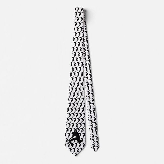 Skateboarder Skateboarding Skateboard Silhouette Tie (Front)