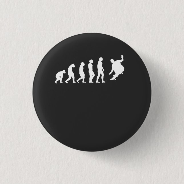 Skateboarder Skater Evolution 1 Inch Round Button (Front)