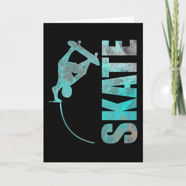 Skateboarder Skater Skate Trick Half Pipe Gift Card (Front)