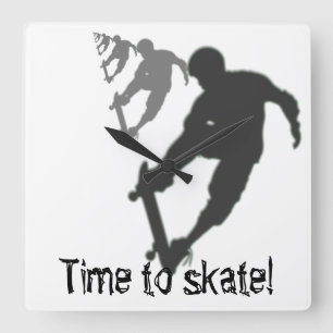 Skateboarder Square Wall Clock