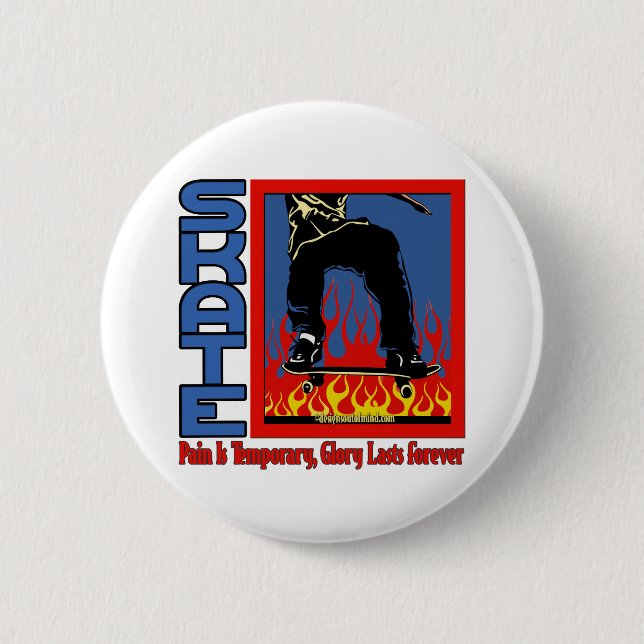 Skateboarding 2 Inch Round Button (Front)