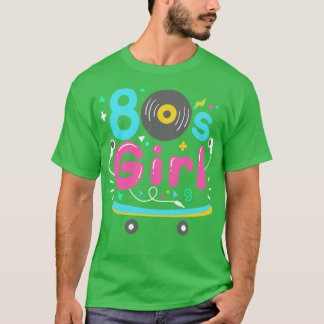 Skateboarding 80s Girl Skateboard T-Shirt