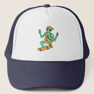 Skateboarding Alien Cap