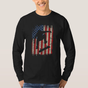 Skateboarding American Flag Skateboard Skating Gi T-Shirt