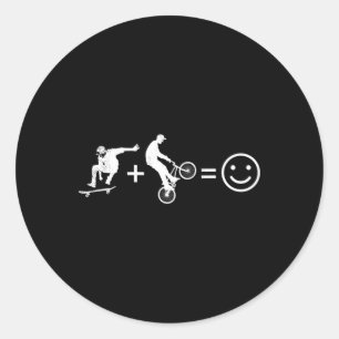 Skateboarding And Bmx Bike Rider Gift Skater Skate Classic Round Sticker