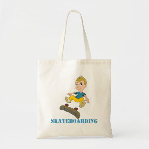 Skateboarding boy cartoon bag