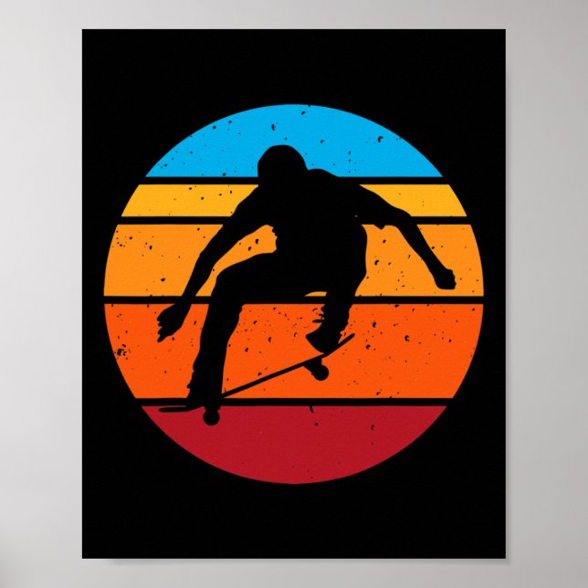Skateboarding Boy Trick Retro Skater  Poster (Front)