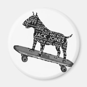 skateboarding bull terrier Cocney London Slang Magnet