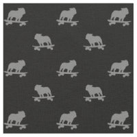Skateboarding Bulldog Silhouettes Pattern Cool Dog