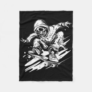 Skateboarding Cartoon Style Recreational Sports Fleece Blanket