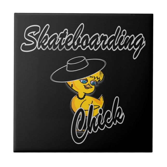 Skateboarding Chick #4 Tile (Front)