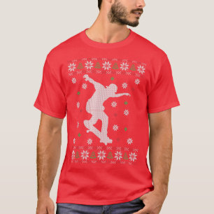 Skateboarding Christmas Skater Skate Cool Ugly XMa T-Shirt