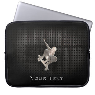 Skateboarding; Cool Black Laptop Sleeve