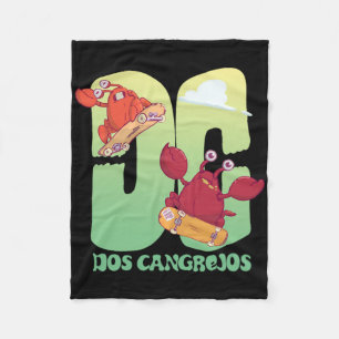 Skateboarding Crabs Fleece Blanket