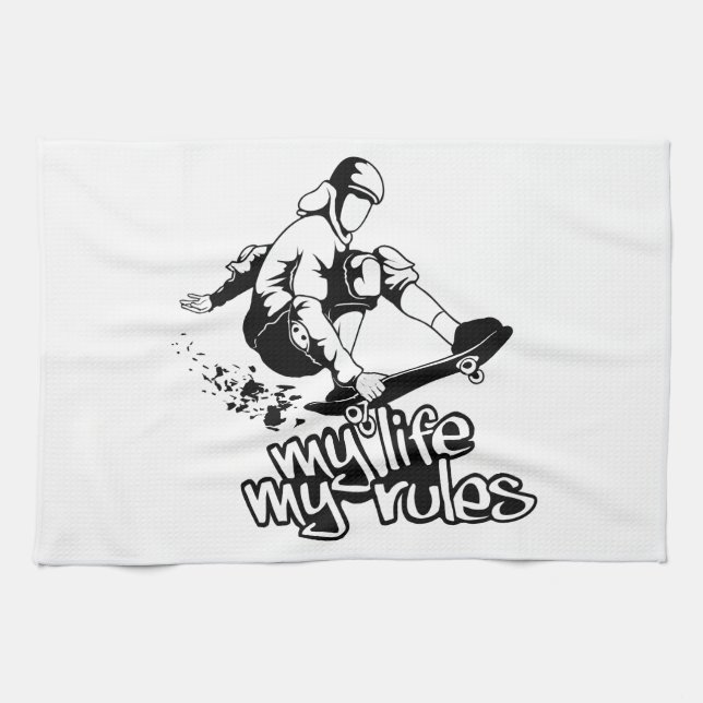Skateboarding custom kitchen towel (Horizontal)