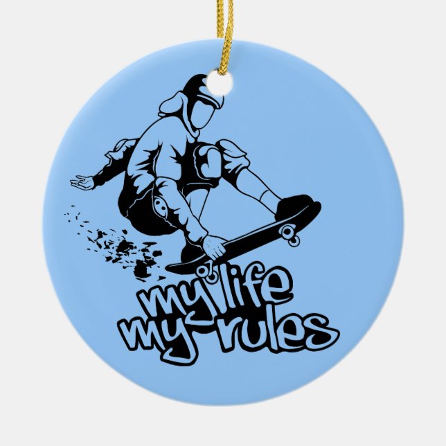 Skateboarding custom ornament (Front)