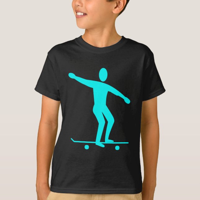 Skateboarding - Cyan T-Shirt (Front)