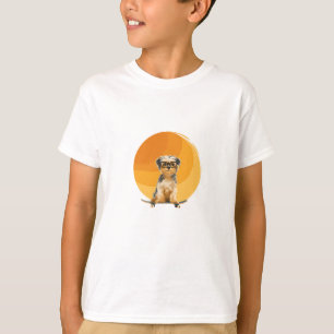 Skateboarding Dog Cool Glasses Kids T-Shirt