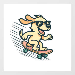 Skateboarding Dog Window Cling