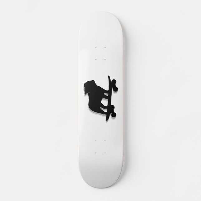 Skateboarding English Bulldog Silhouette Cool Dog Skateboard (Front)