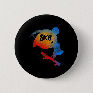 Skateboarding Evolution T Shirt Cool Sk8 Skater Te 2 Inch Round Button
