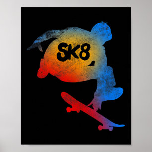 Skateboarding Evolution T Shirt Cool Sk8 Skater Te Poster
