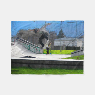 Skateboarding Fool Fleece Blanket