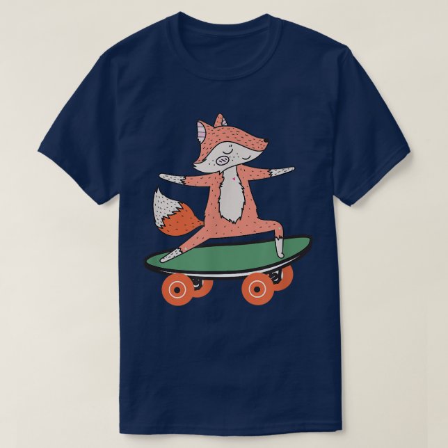 Skateboarding Fox Skateboarder T-Shirt (Design Front)