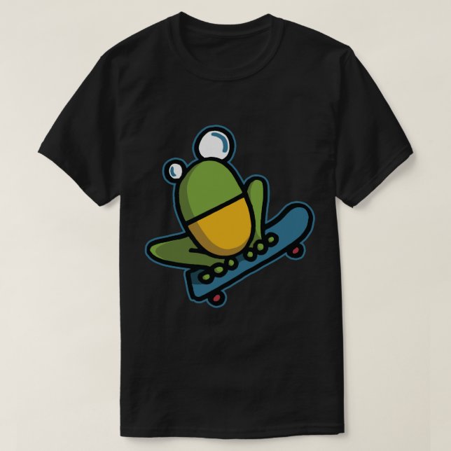 Skateboarding Frog(2) T-Shirt (Design Front)