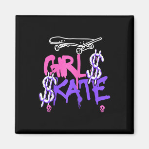 Skateboarding Girl Magnet